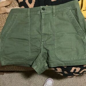 Madewell Green High-Waisted Shorts